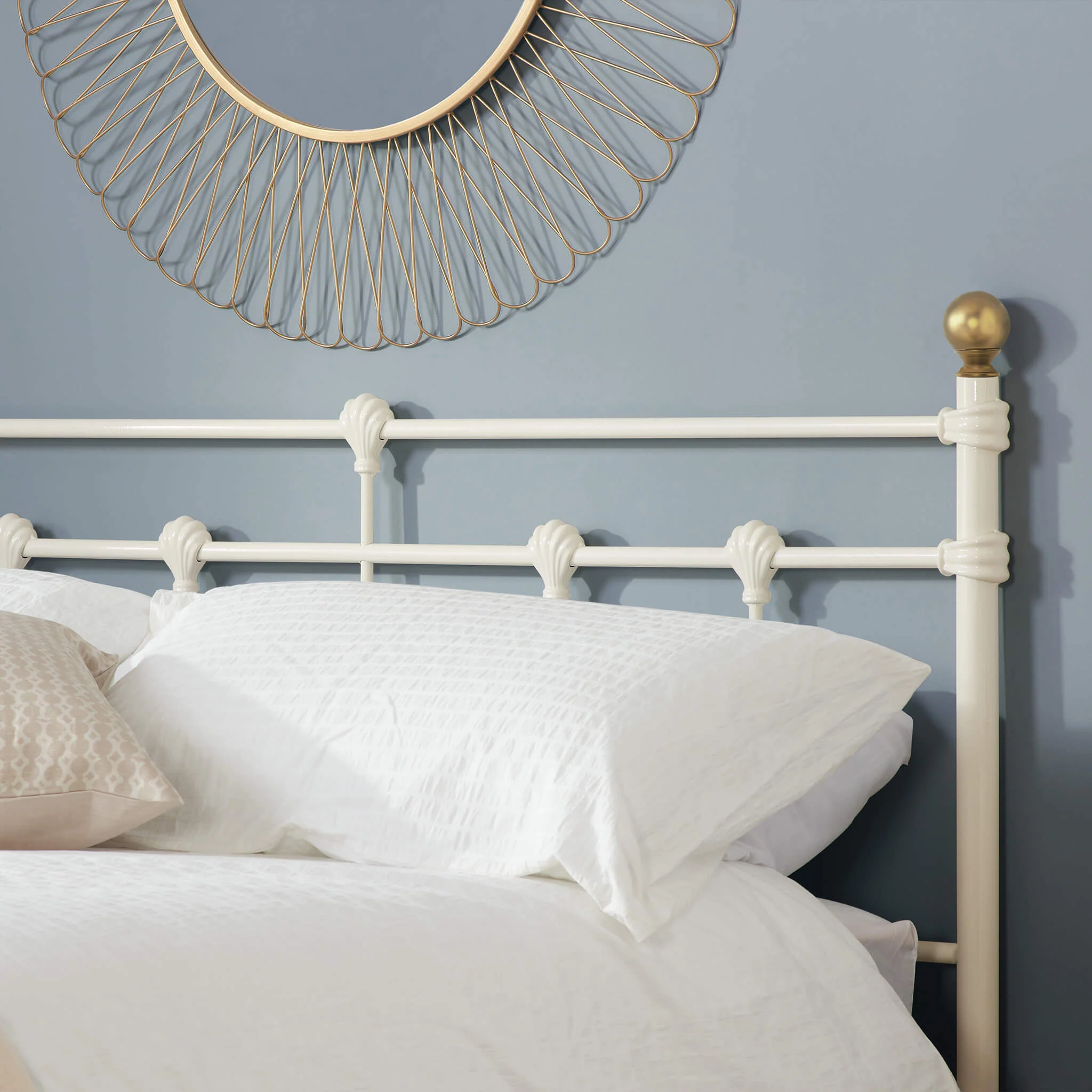 Atlas Cream Metal Bed Frame - Image 2