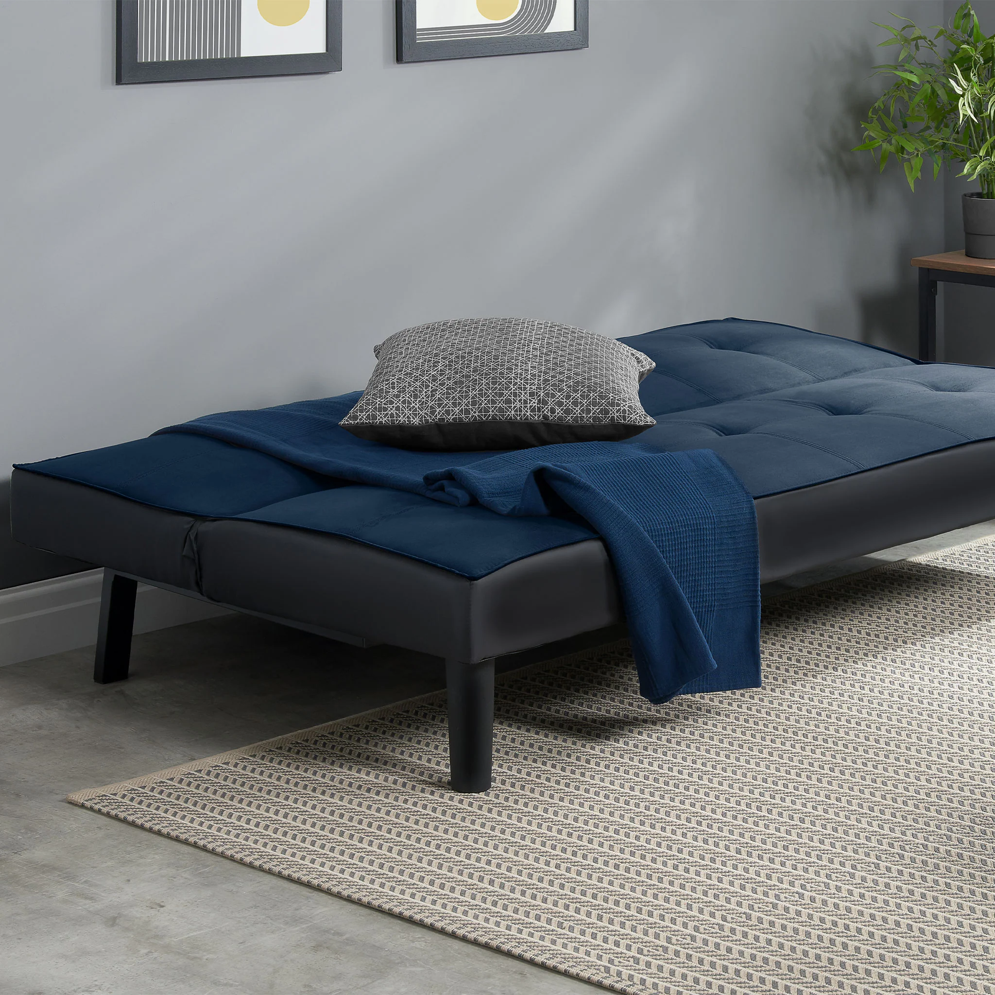 Aurora Midnight Blue Velvet Sofa Bed - Image 3