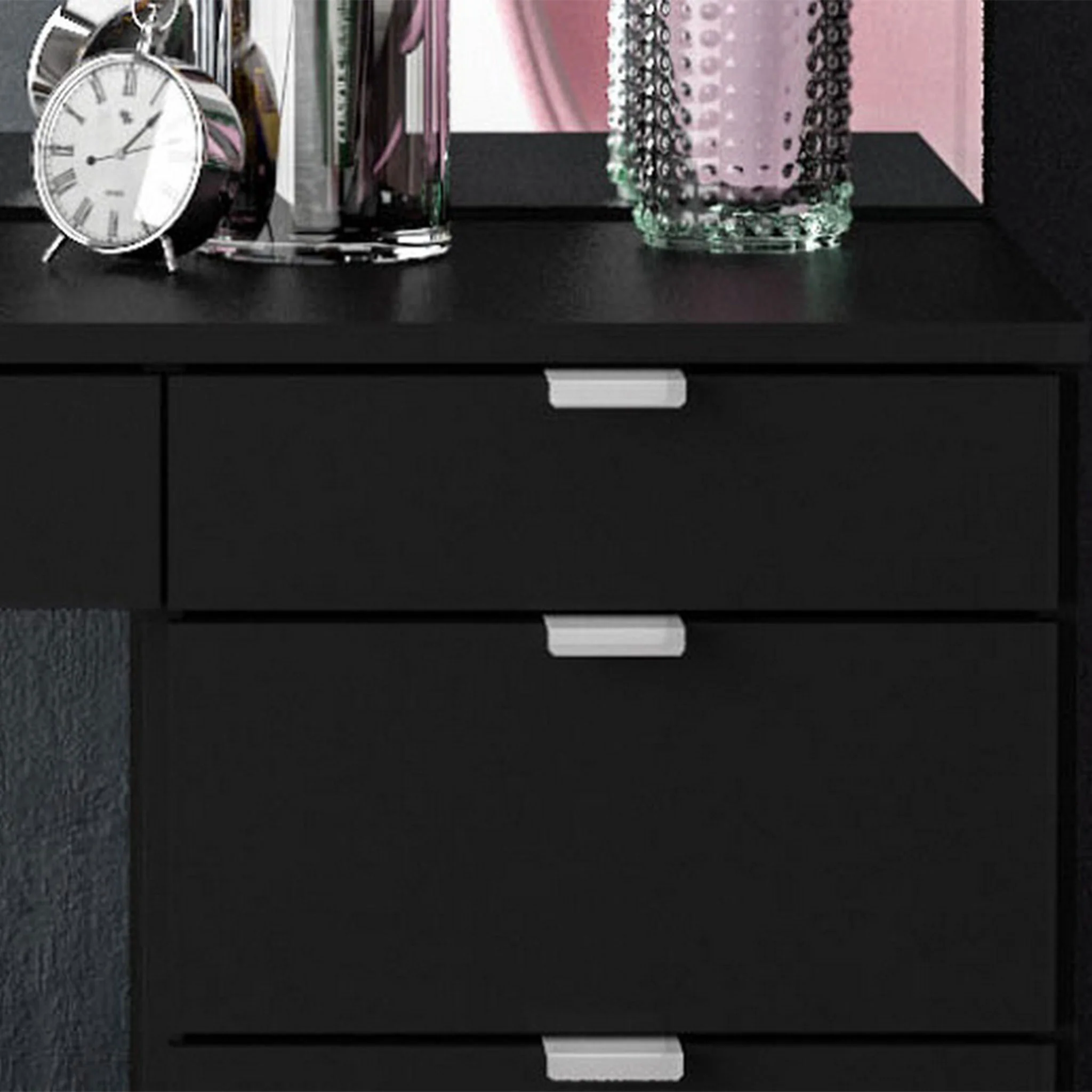 Ava 5 Drawer Dressing Table Black - Image 2
