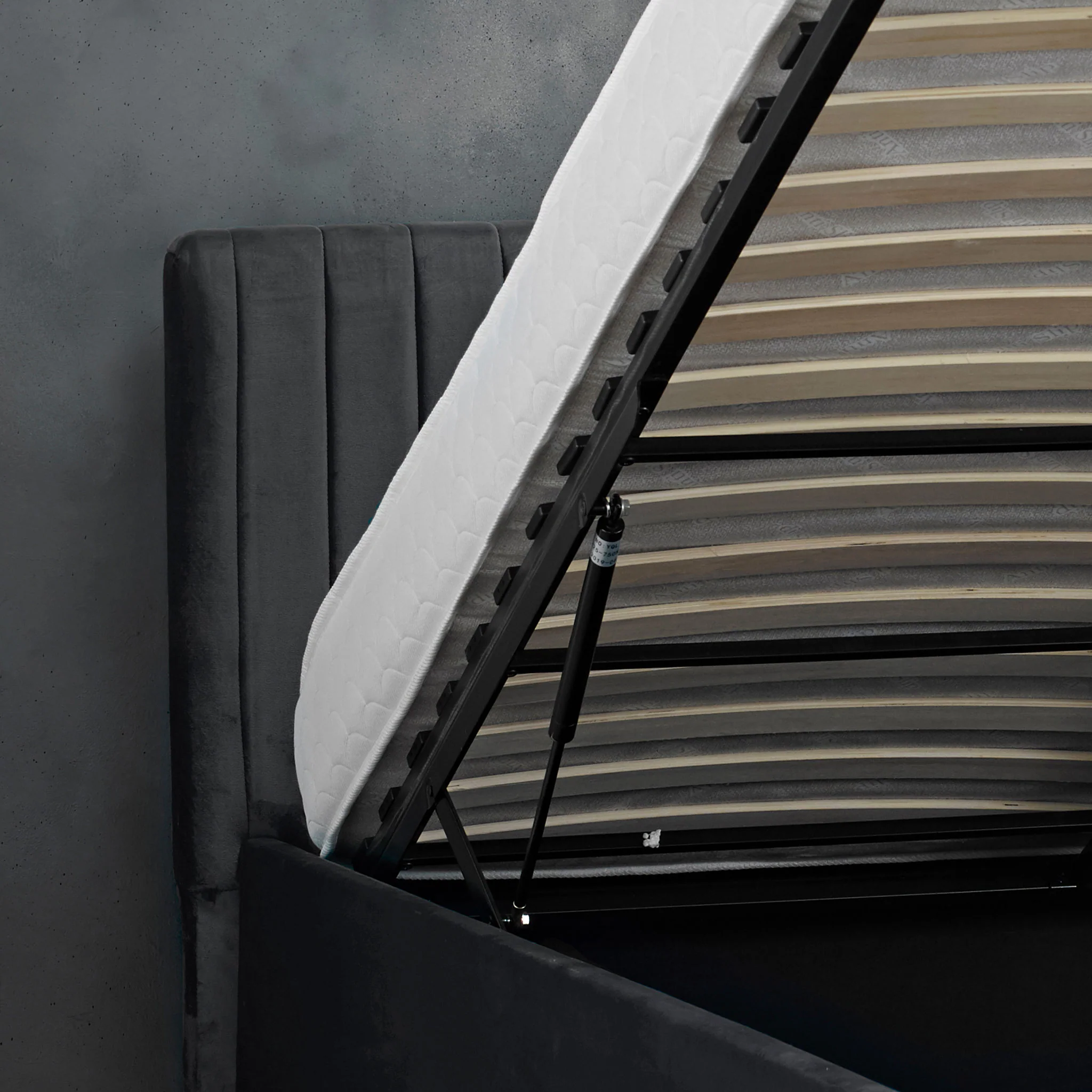 Berlin Upholstered Ottoman Bed Frame Silver - Image 3