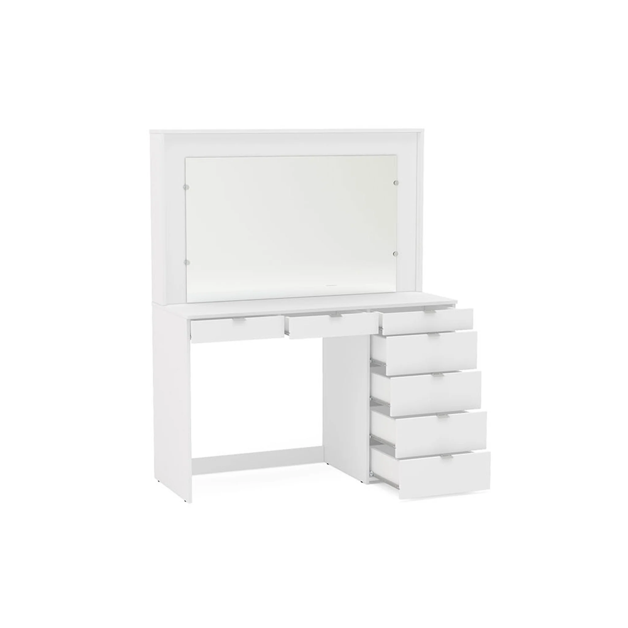 Chloe 7 Drawer Dressing Table & Mirror White - Image 5