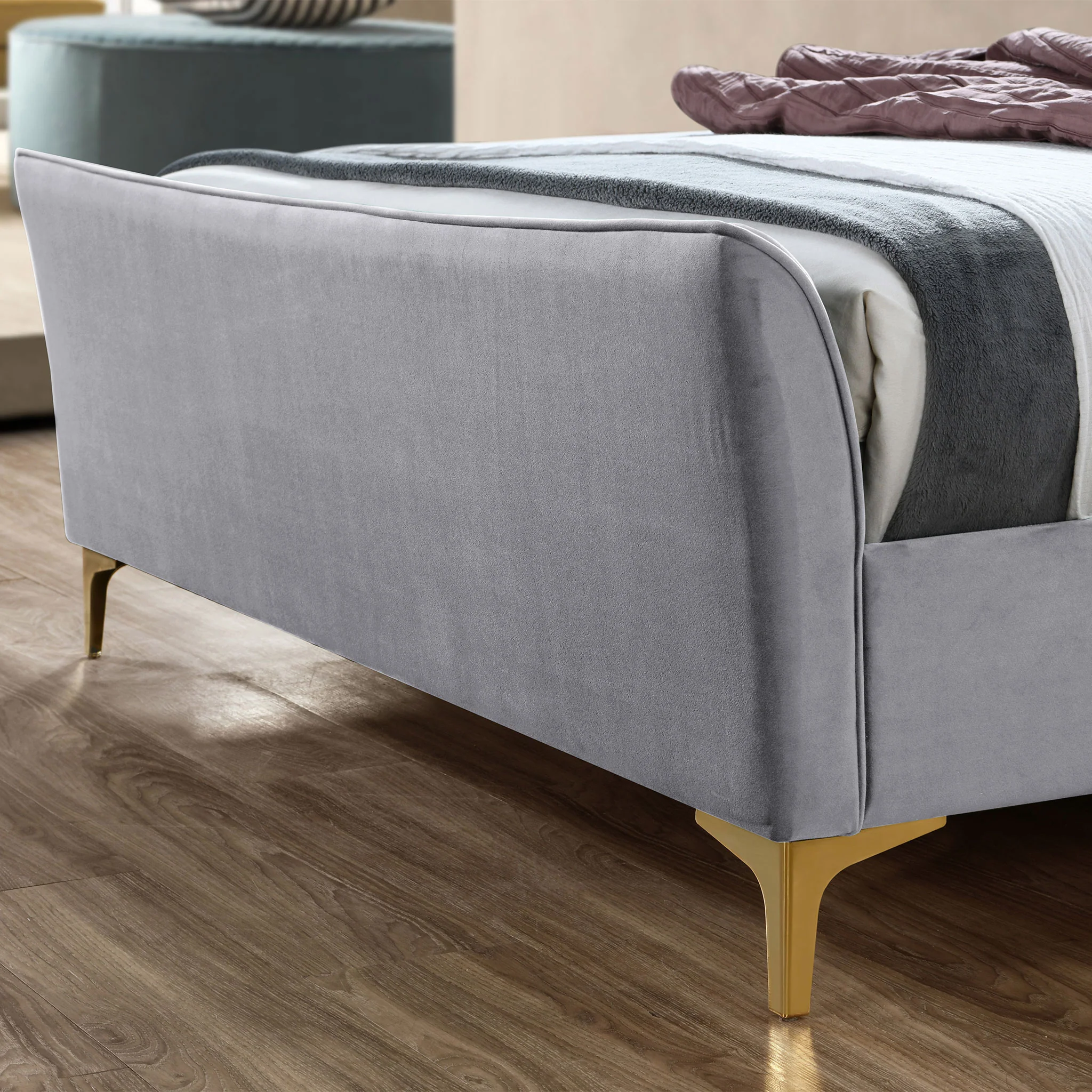 Clover Bed Grey Velvet - Image 3