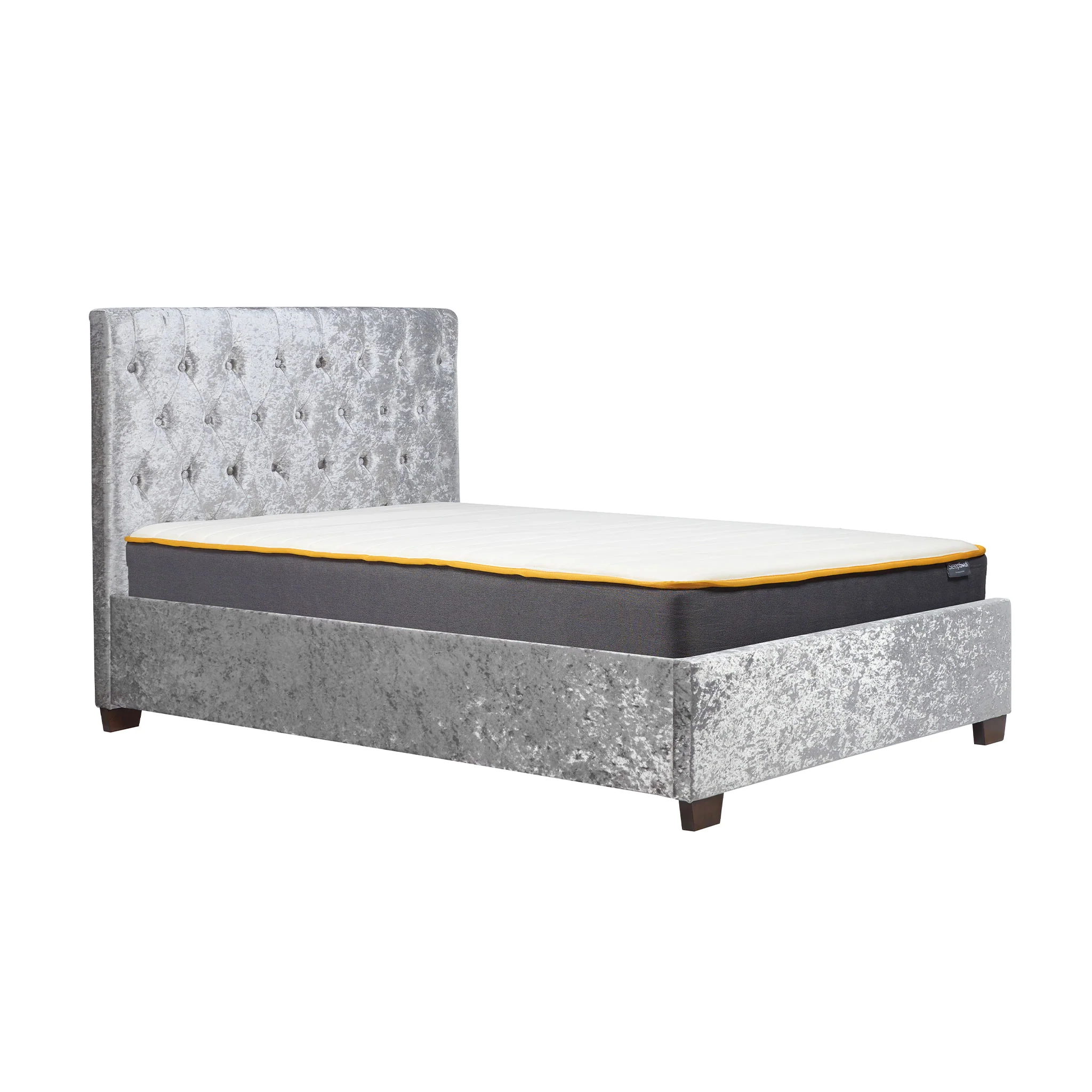 Cologne Steel Crushed Velvet Fabric Bed Frame - Image 5