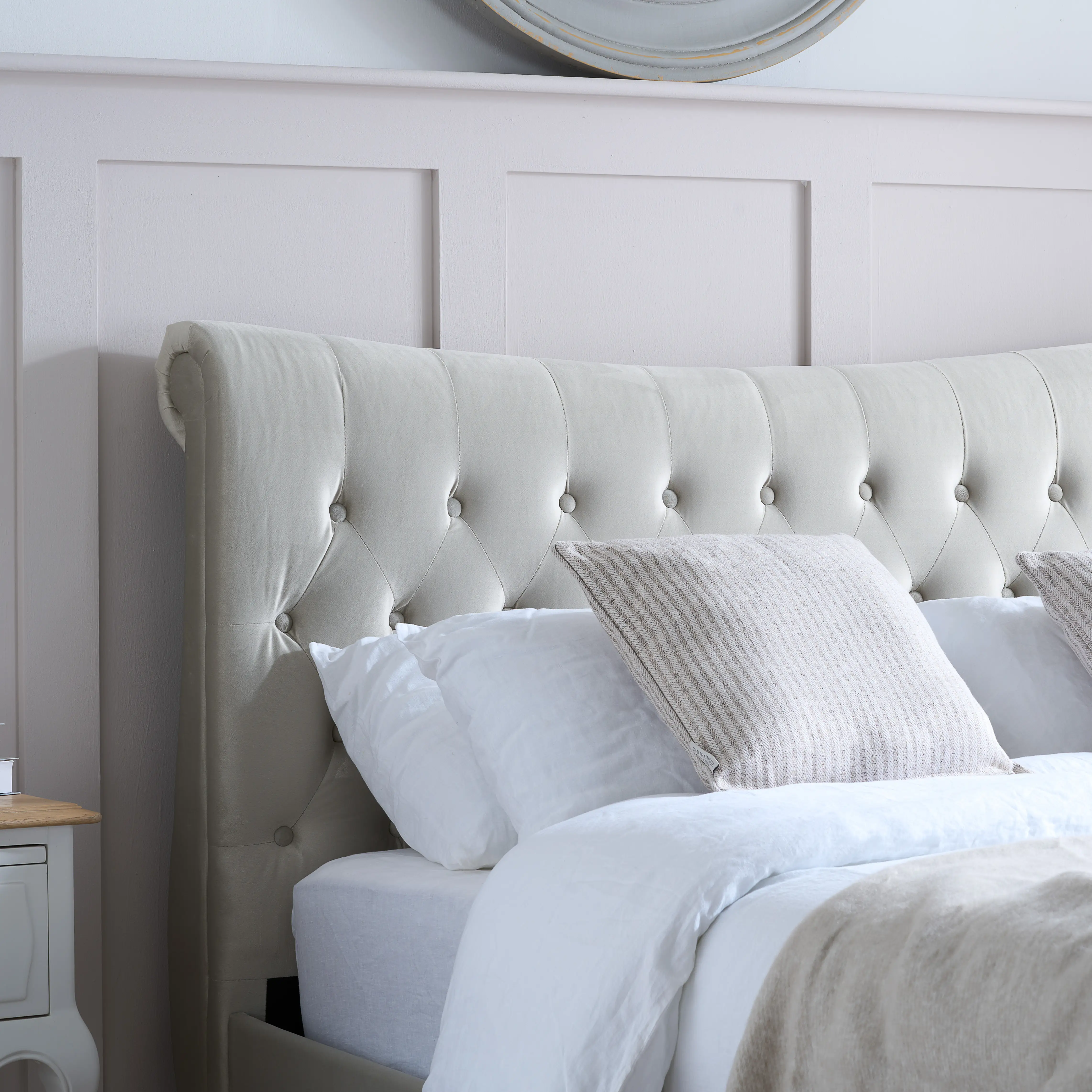 Copenhagen Warm Stone Fabric Bed Frame - Image 4