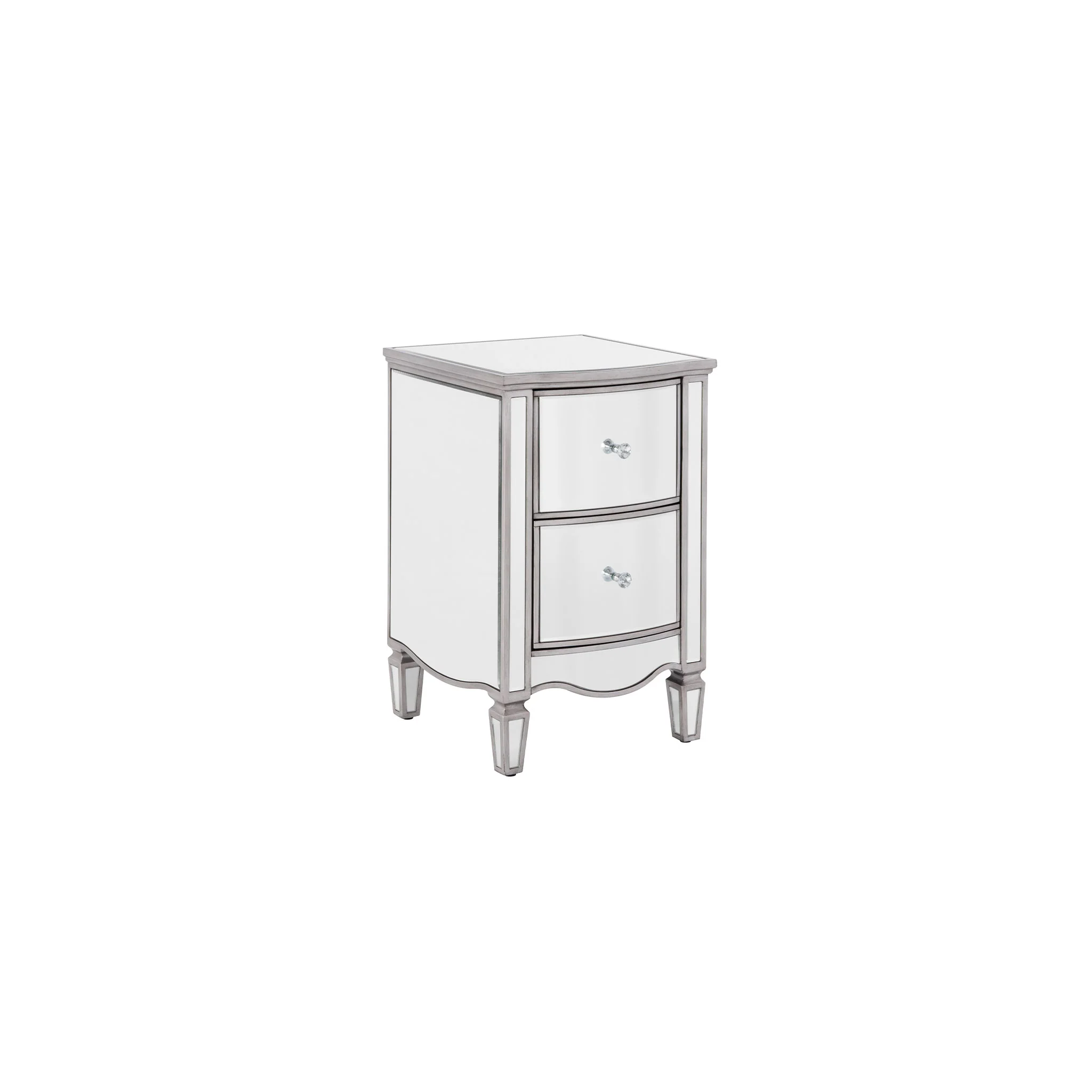 Elysee Mirrored 2 Drawer Bedside - Image 4