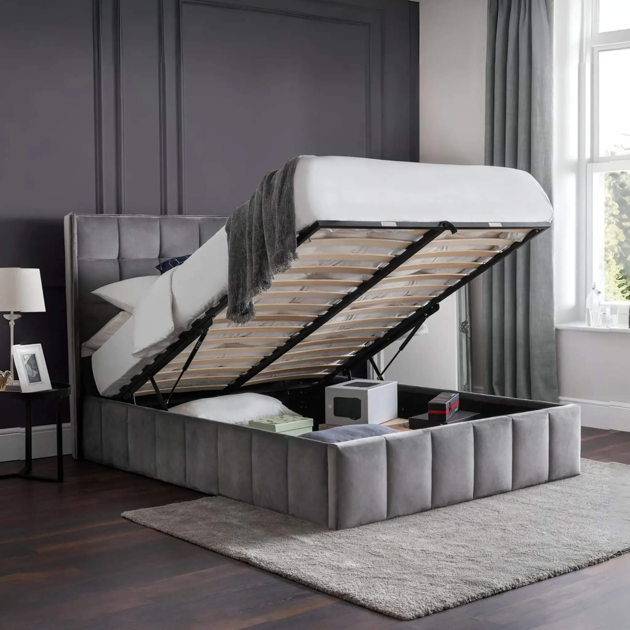Gatsby Ottoman Bed Grey - Image 2