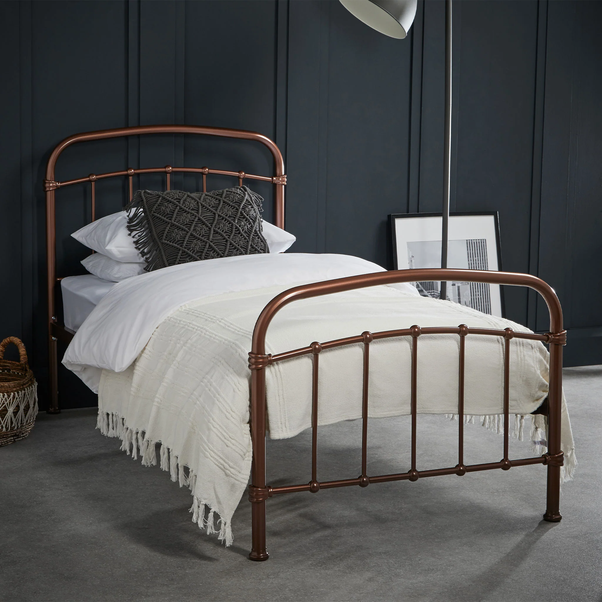 Halston Metal Bed Frame Copper