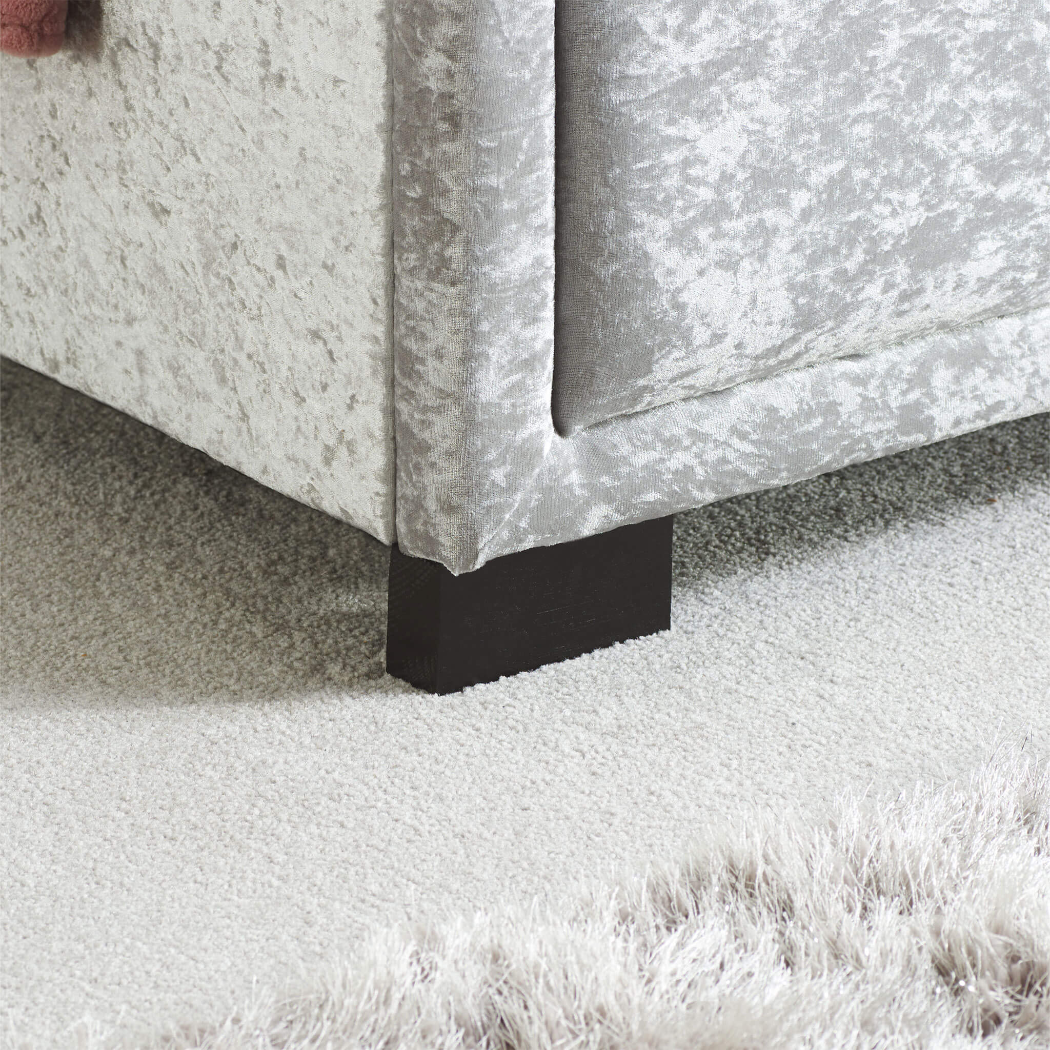Hannover Steel Crushed Velvet Fabric Bed Frame - Image 4