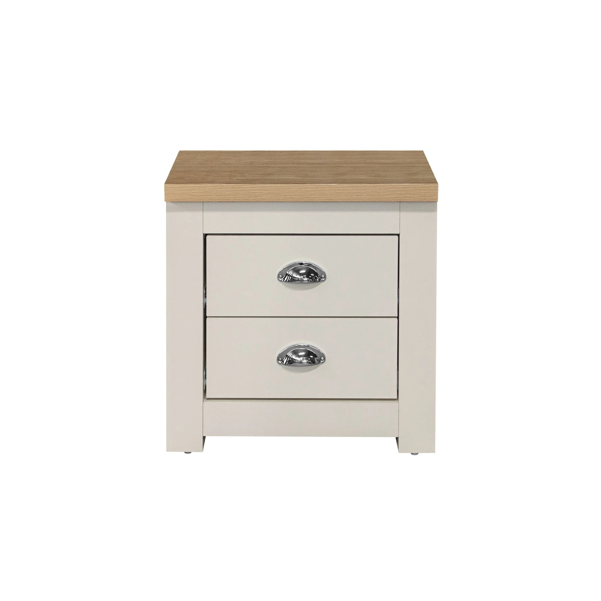 Highgate Cream & Oak 2 Drawer Bedside - Image 3