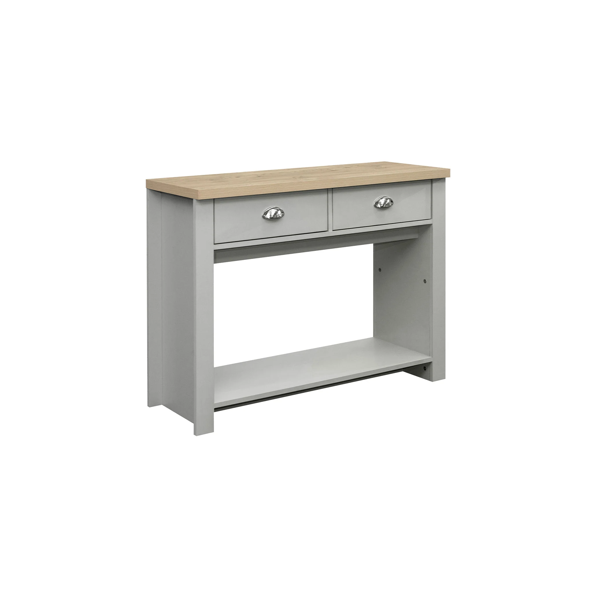 Highgate Grey & Oak 2 Drawer Console Table - Image 3