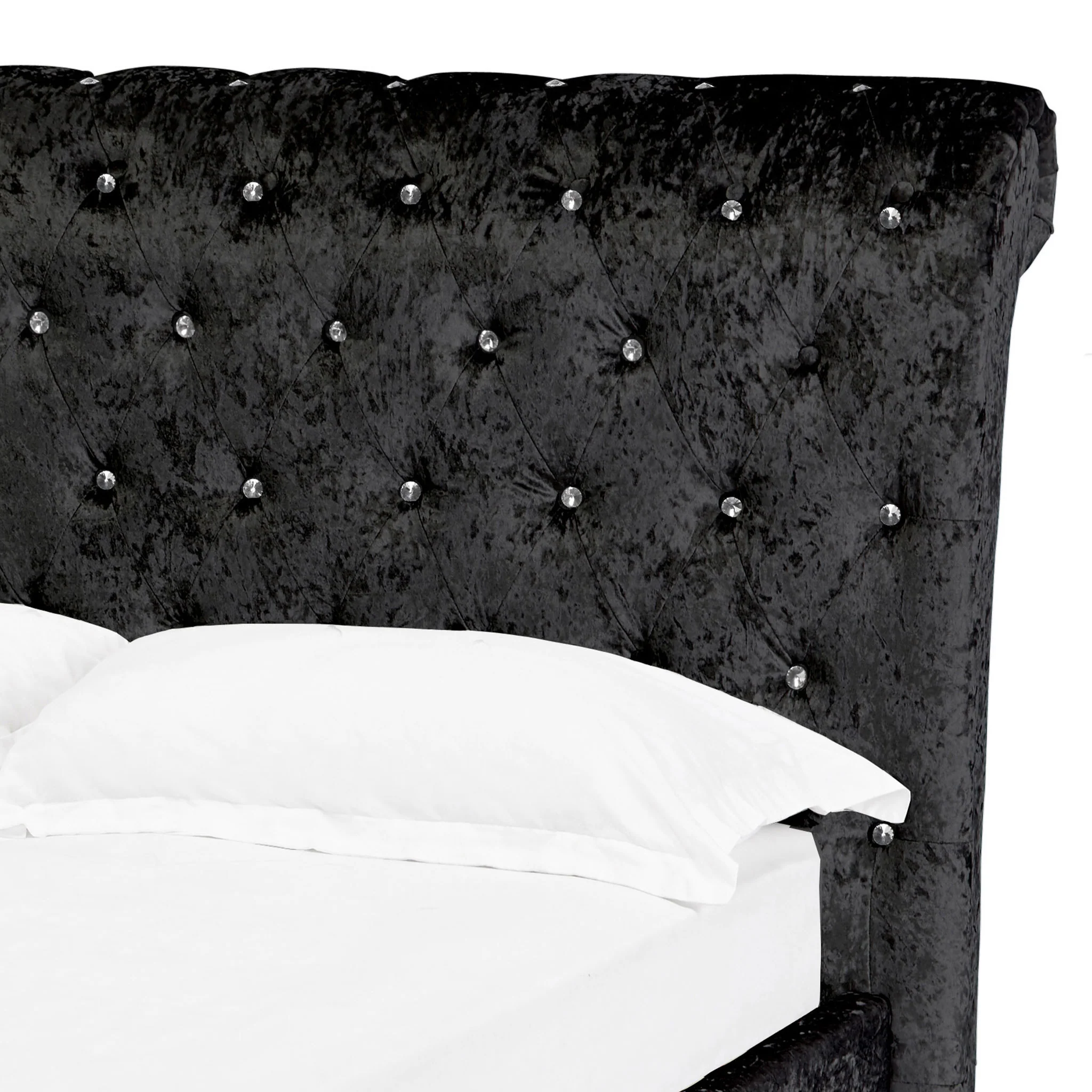 Isabella Upholstered Bed Frame Black - Image 2