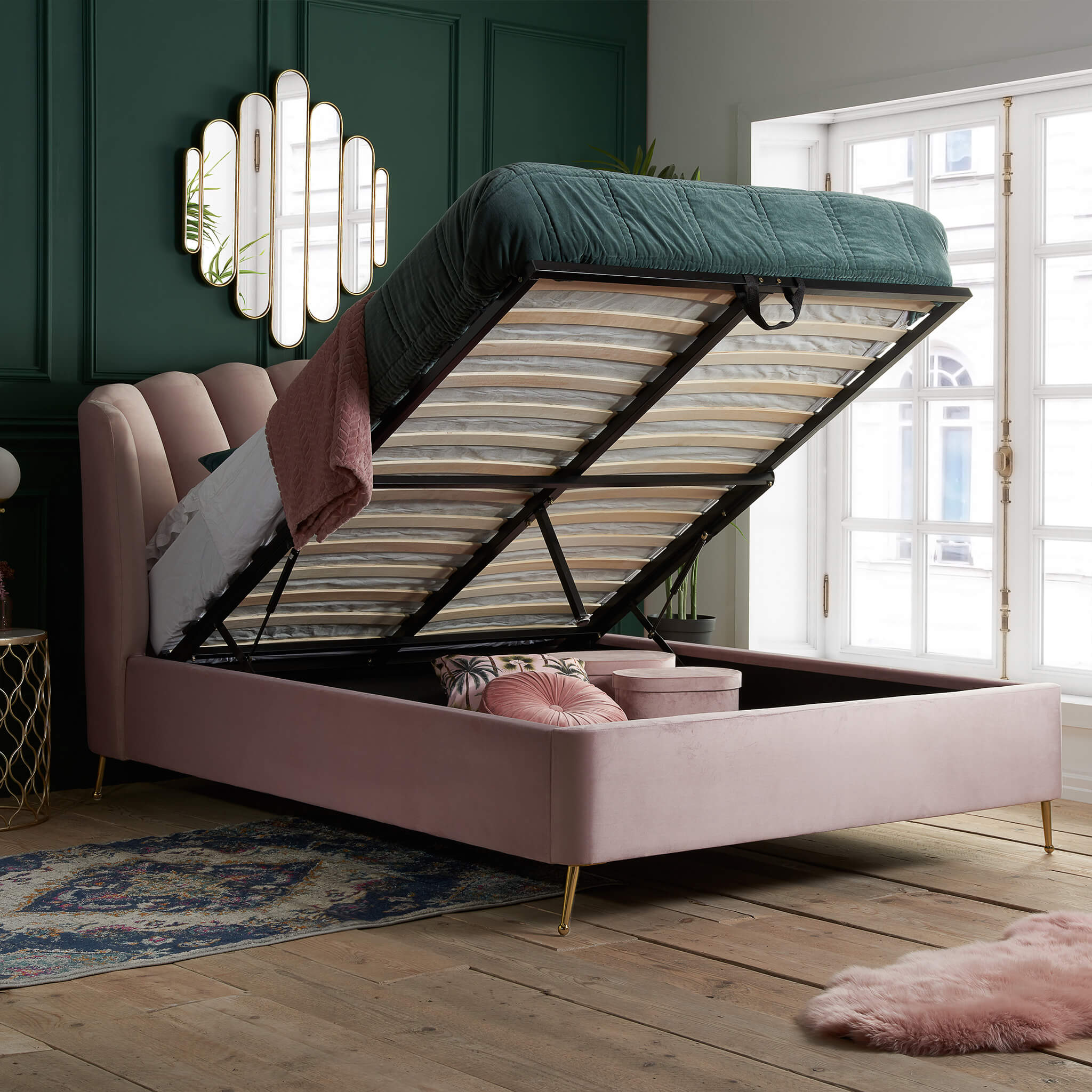 Lottie Ottoman Bed Pink - Image 2