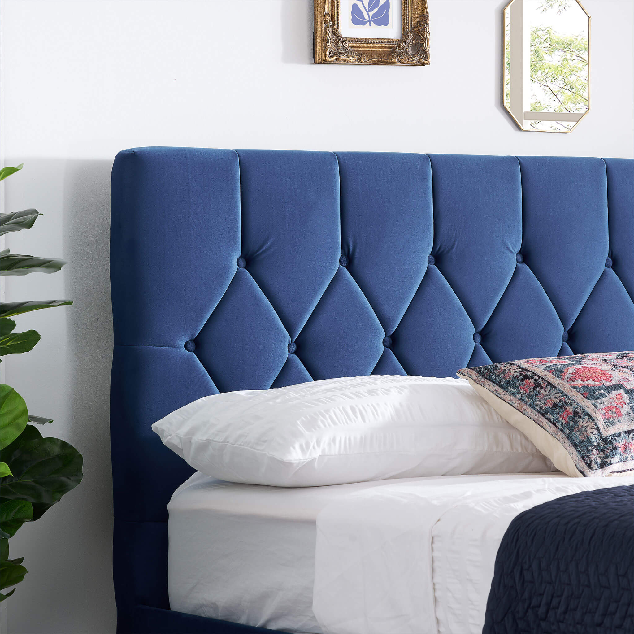 Loxley Fabric Bed Blue - Image 2