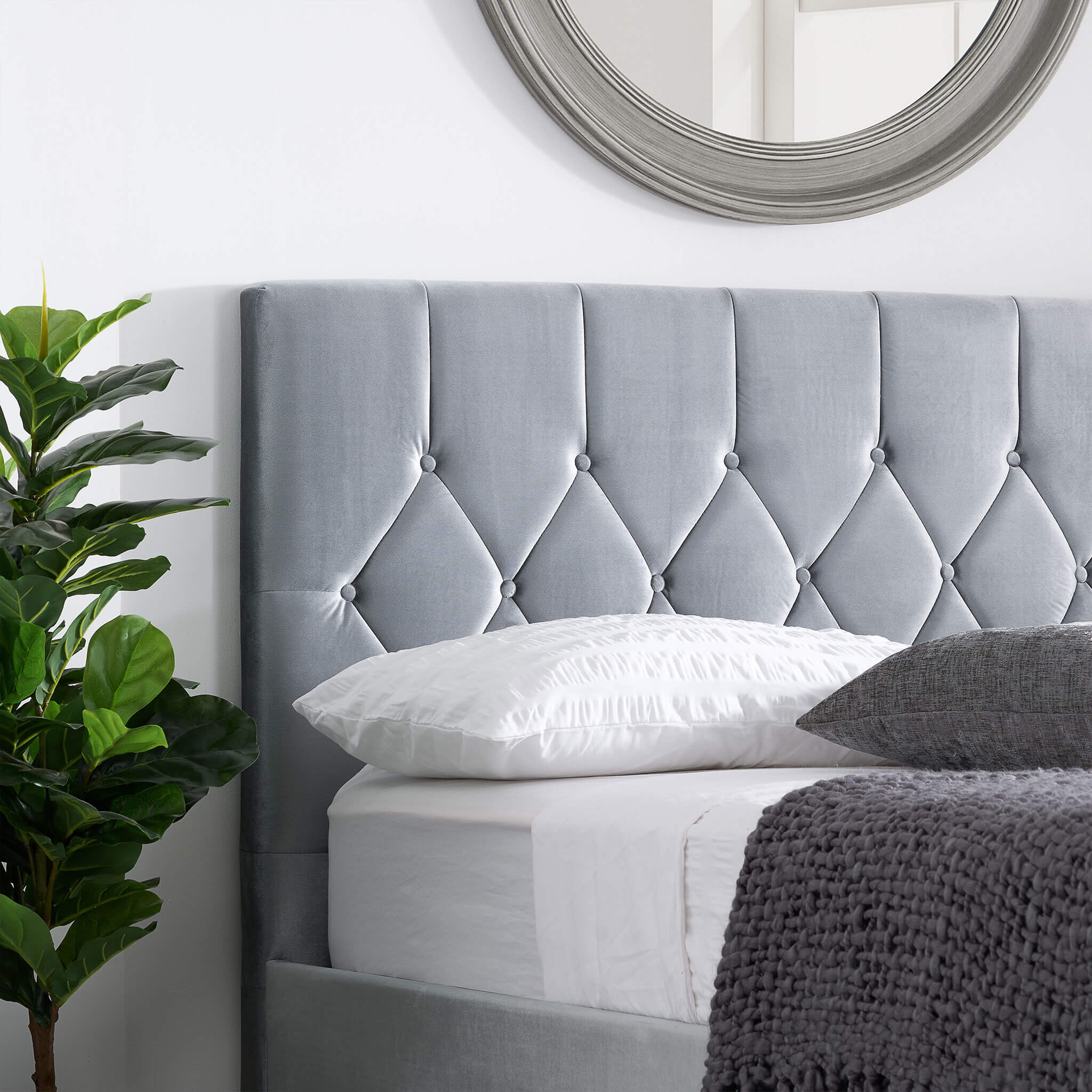 Loxley Fabric Bed Grey - Image 2