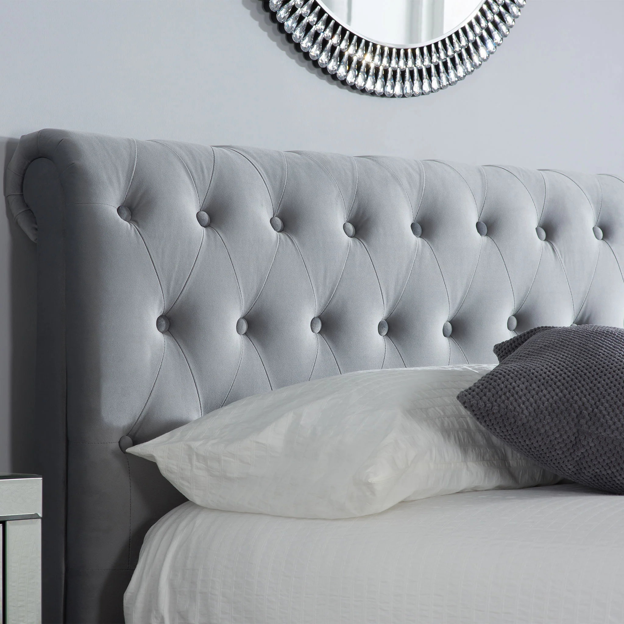 Marlow Grey Fabric Bed Frame - Image 3