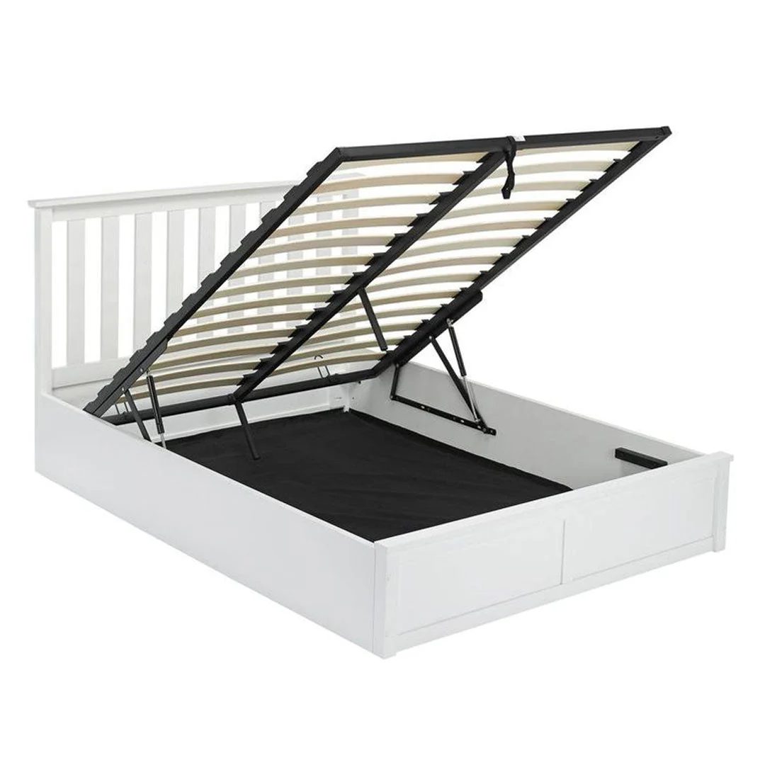 Oxford Wooden Ottoman Bed Frame White - Image 2