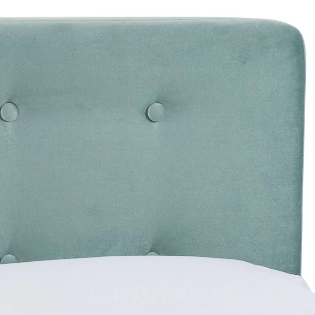 Pierre Upholstered Bed Frame -- Aqua - Image 4