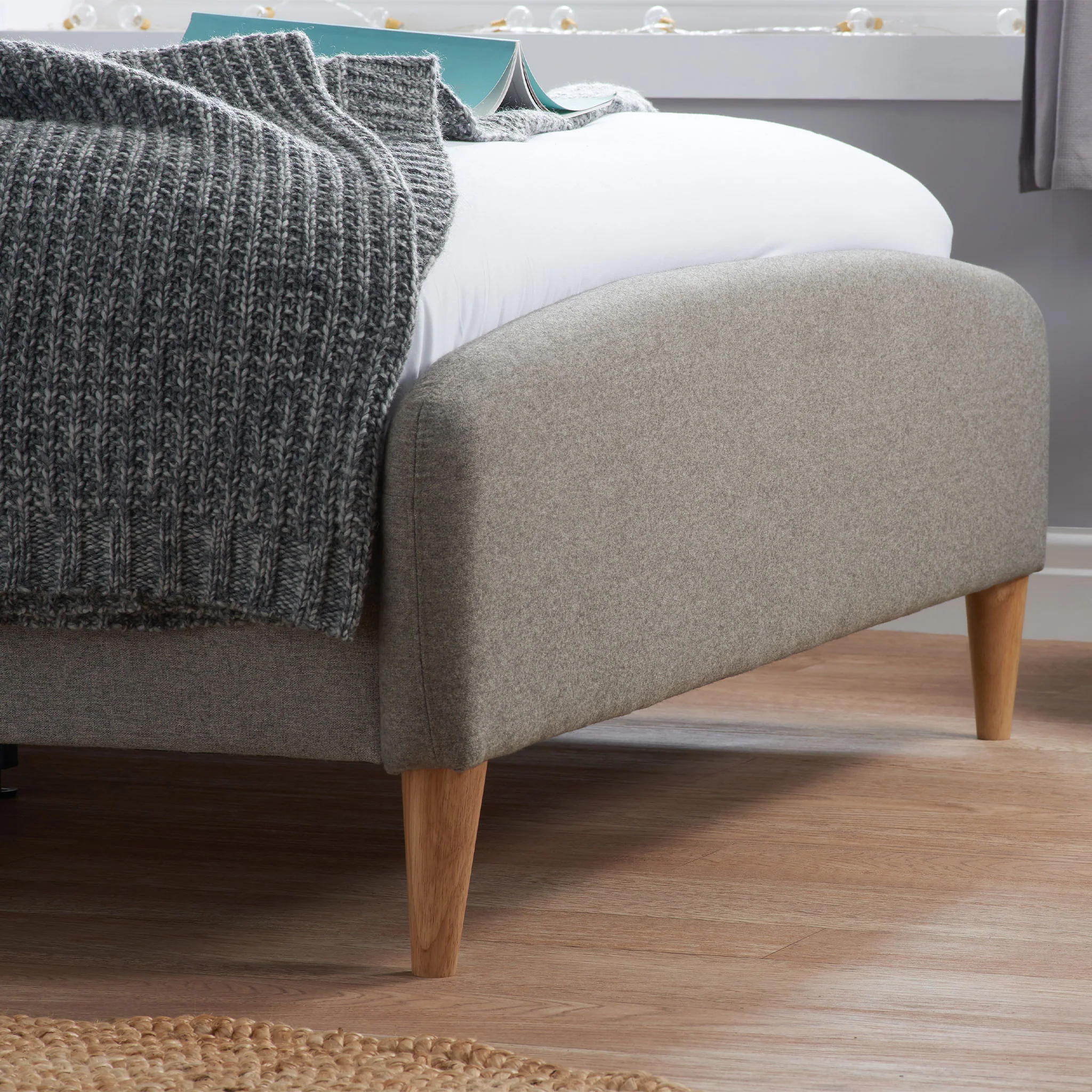Quebec Grey Fabric Bed Frame - Image 2