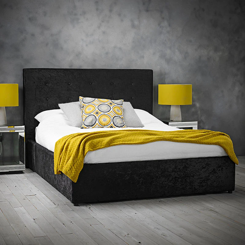 Rimini Upholstered Ottoman Bed Black
