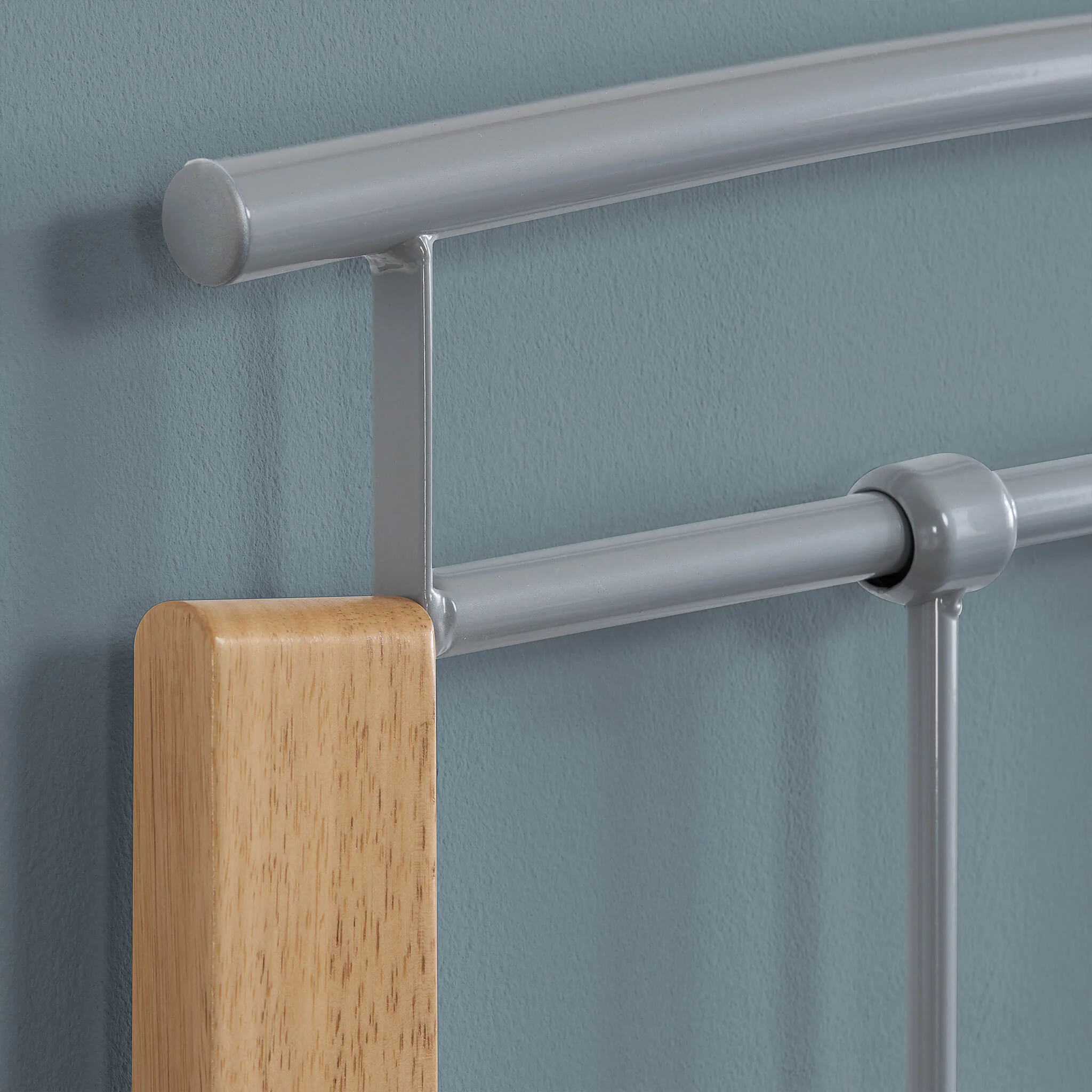 Tetras Beech And Silver Metal Bed Frame - Image 3