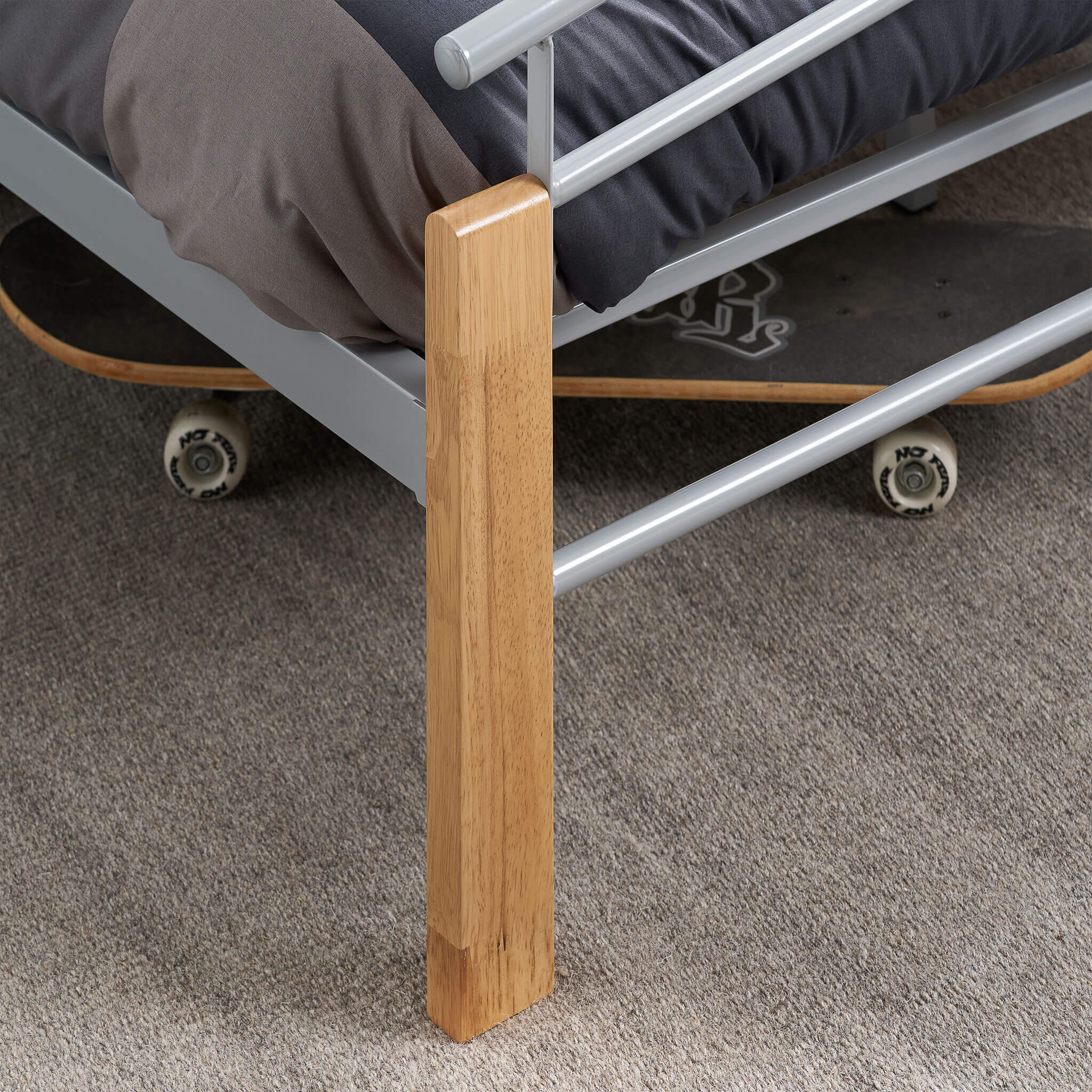 Tetras Beech And Silver Metal Bed Frame - Image 5