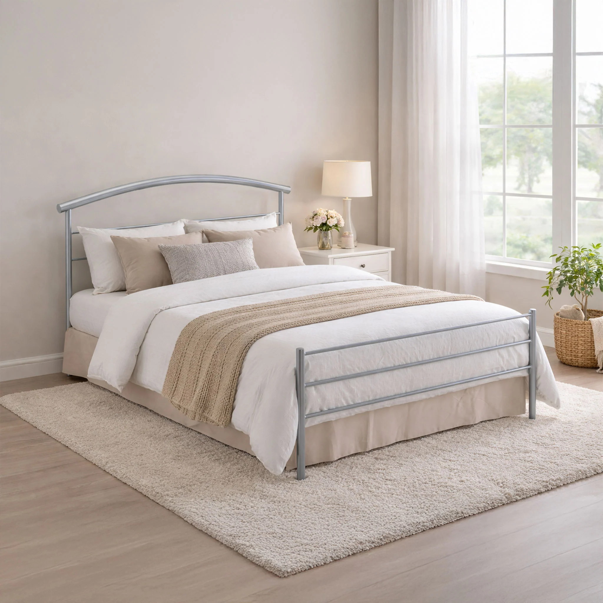 Wellington Silver Metal Bed Frame