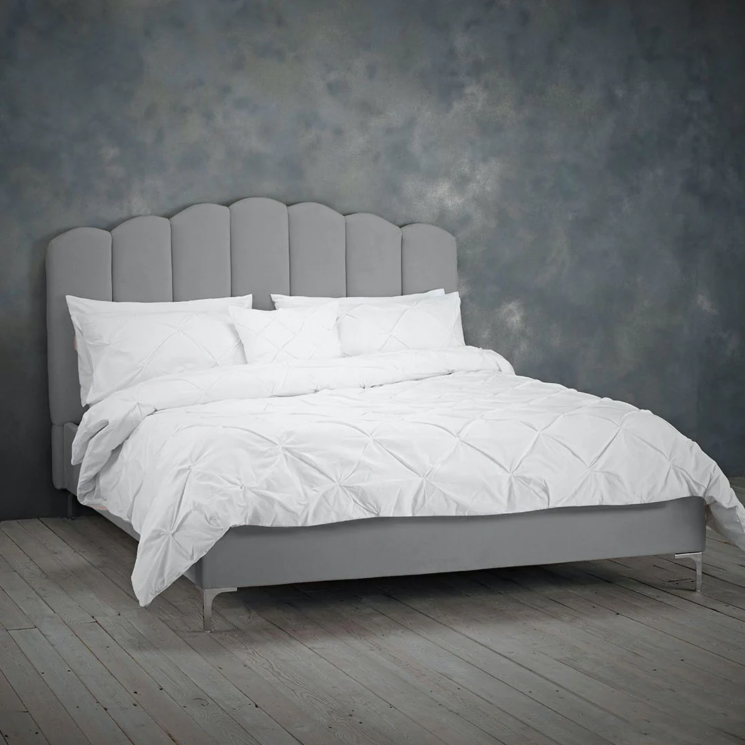 Willow Upholstered Bed Frame Silver