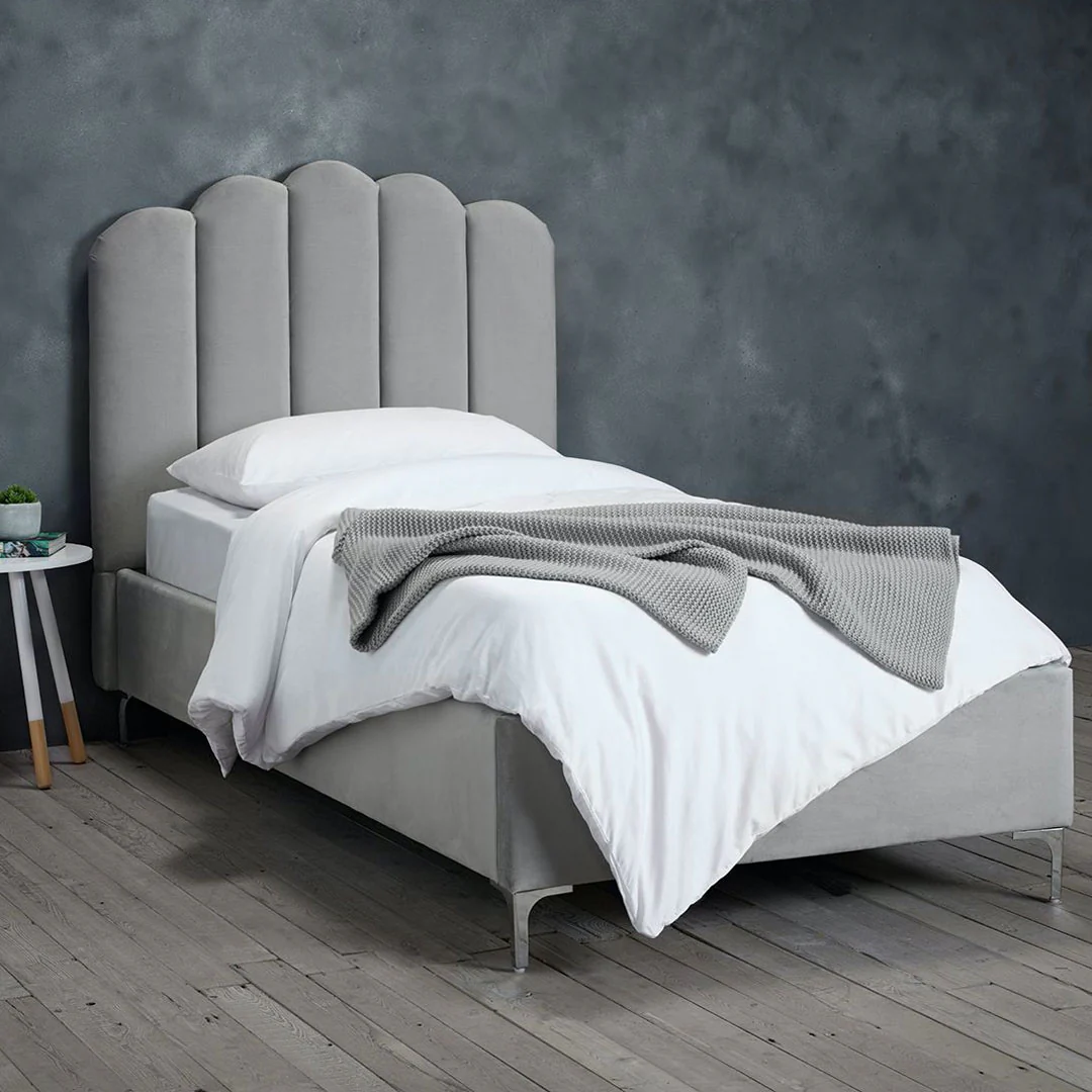 Willow Upholstered Bed Frame Silver - Image 4