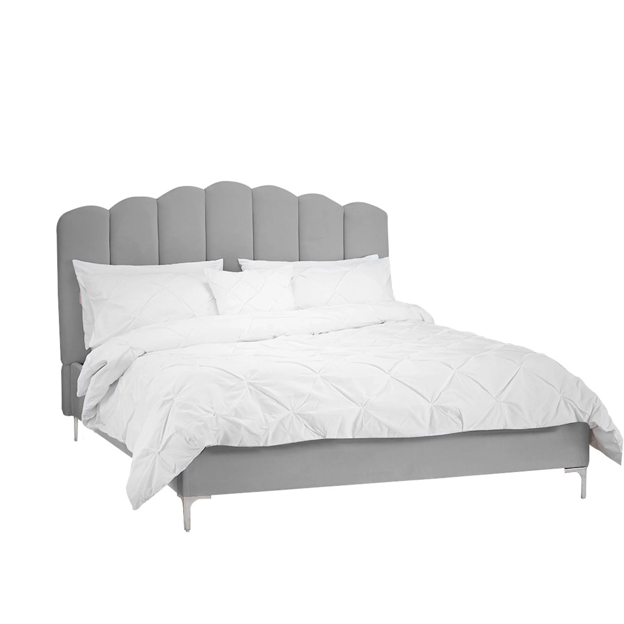 Willow Upholstered Bed Frame Silver - Image 5