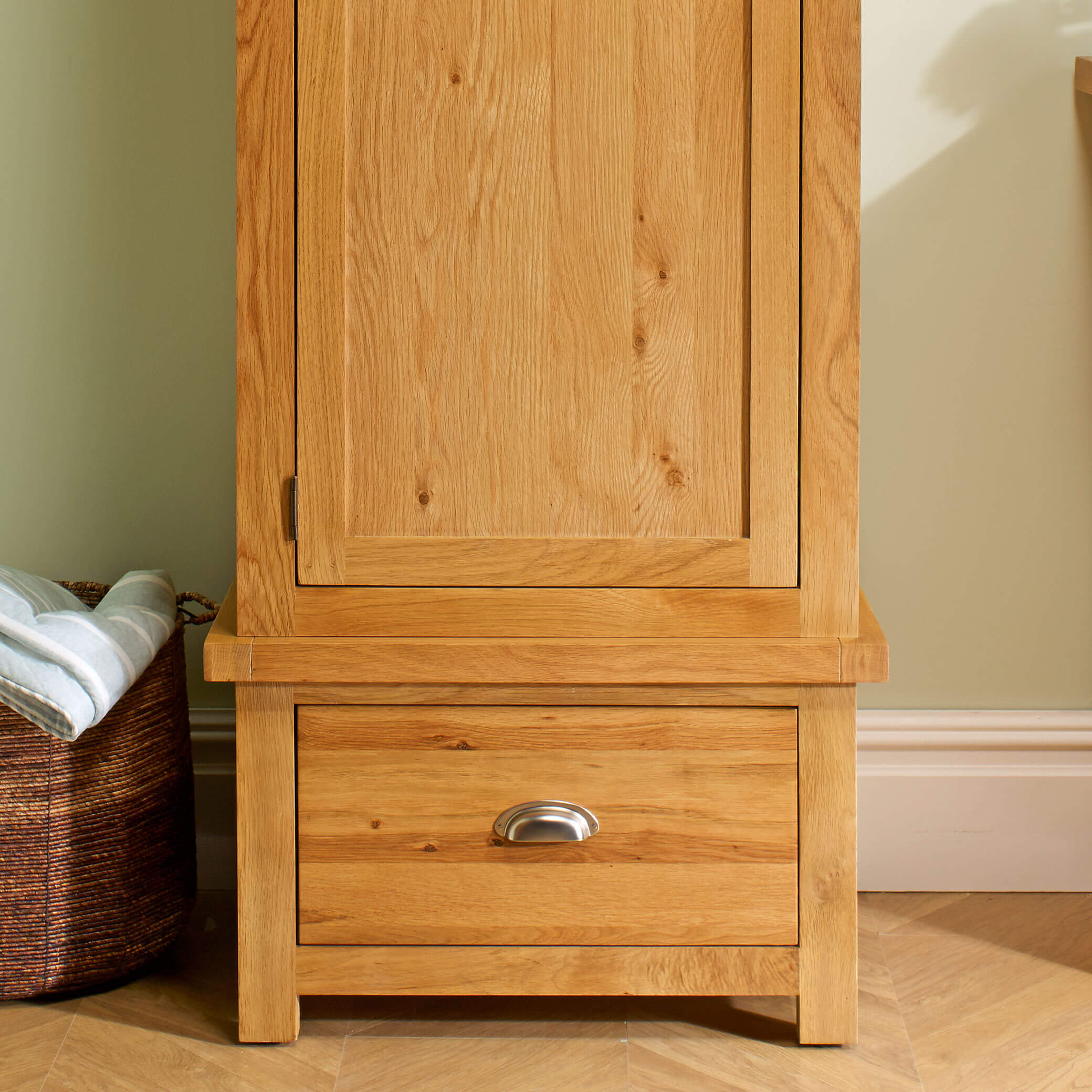 Woburn Oak 1 Door 1 Drawer Wardrobe - Image 4