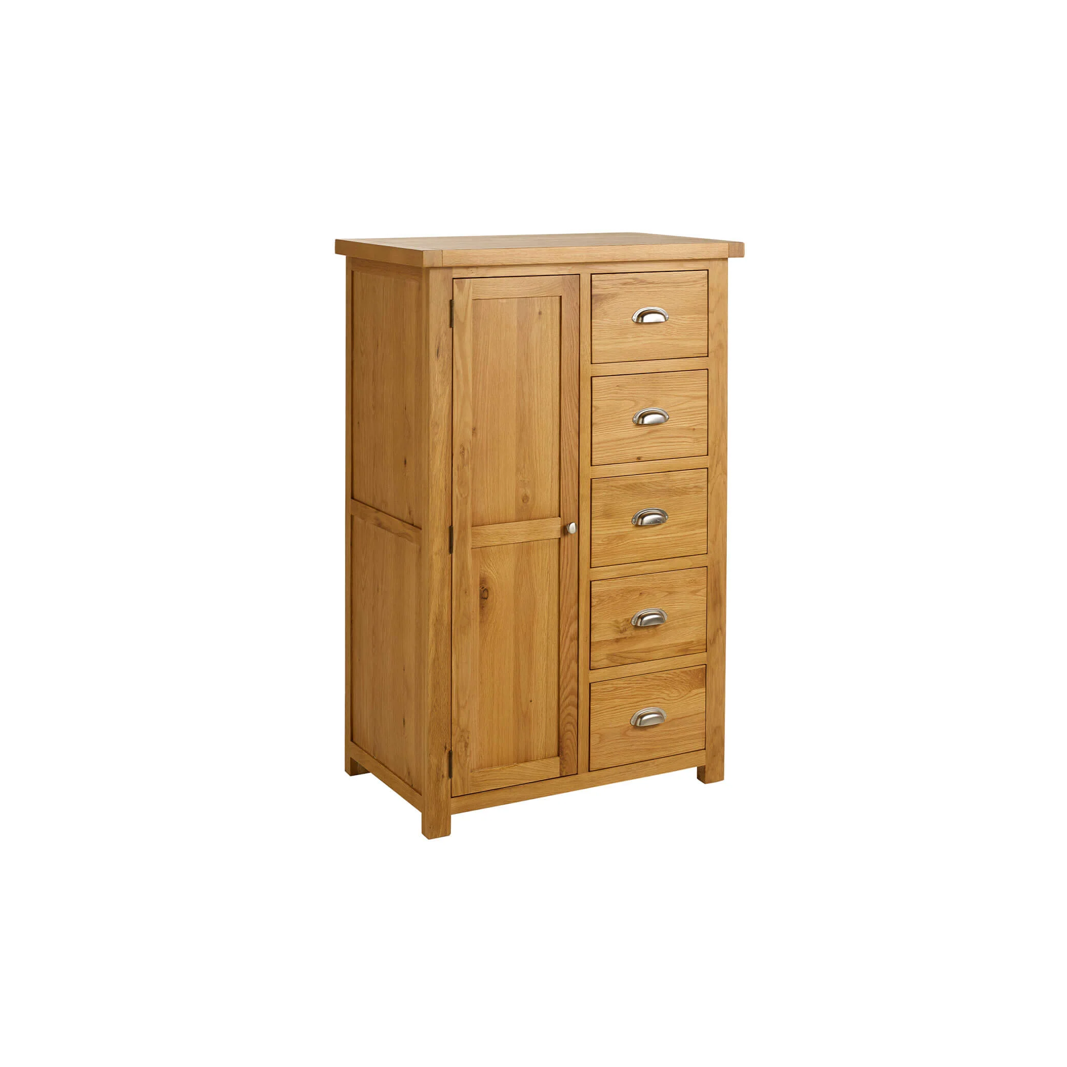 Woburn Oak 1 Door 5 Drawer Wardrobe - Image 5